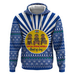 Central African Republic Christmas Hoodie Drumming Beat of Joy Tribal Pattern and Snowflakes - African Pride