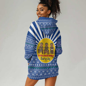 Central African Republic Christmas Hoodie Dress Drumming Beat of Joy Tribal Pattern and Snowflakes - African Pride