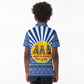 Central African Republic Christmas Kid Polo Shirt Drumming Beat of Joy Tribal Pattern and Snowflakes - African Pride