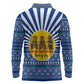 Central African Republic Christmas Long Sleeve Polo Shirt Drumming Beat of Joy Tribal Pattern and Snowflakes - African Pride