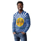 Central African Republic Christmas Long Sleeve Polo Shirt Drumming Beat of Joy Tribal Pattern and Snowflakes - African Pride