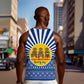 Central African Republic Christmas Men Tank Top Drumming Beat of Joy Tribal Pattern and Snowflakes - African Pride