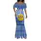Central African Republic Christmas Mermaid Dress Drumming Beat of Joy Tribal Pattern and Snowflakes - African Pride