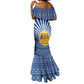 Central African Republic Christmas Mermaid Dress Drumming Beat of Joy Tribal Pattern and Snowflakes - African Pride