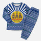 Central African Republic Christmas Pajama Set Drumming Beat of Joy Tribal Pattern and Snowflakes - African Pride