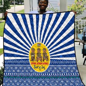 Central African Republic Christmas Quilt Drumming Beat of Joy Tribal Pattern and Snowflakes - African Pride