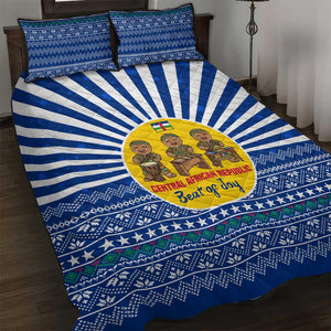 Central African Republic Christmas Quilt Bed Set Drumming Beat of Joy Tribal Pattern and Snowflakes - African Pride