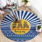 Central African Republic Christmas Round Carpet Drumming Beat of Joy Tribal Pattern and Snowflakes - African Pride