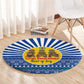 Central African Republic Christmas Round Carpet Drumming Beat of Joy Tribal Pattern and Snowflakes - African Pride
