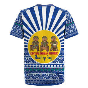 Central African Republic Christmas Rugby Jersey Drumming Beat of Joy Tribal Pattern and Snowflakes - African Pride