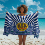 Central African Republic Christmas Sarong Drumming Beat of Joy Tribal Pattern and Snowflakes - African Pride