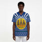 Central African Republic Christmas Scrub Top Drumming Beat of Joy Tribal Pattern and Snowflakes - African Pride