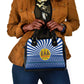Central African Republic Christmas Shoulder Handbag Drumming Beat of Joy Tribal Pattern and Snowflakes - African Pride