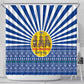 Central African Republic Christmas Shower Curtain Drumming Beat of Joy Tribal Pattern and Snowflakes - African Pride