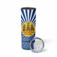 Central African Republic Christmas Skinny Tumbler Drumming Beat of Joy Tribal Pattern and Snowflakes - African Pride