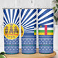 Central African Republic Christmas Skinny Tumbler Drumming Beat of Joy Tribal Pattern and Snowflakes - African Pride