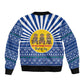 Central African Republic Christmas Sleeve Zip Bomber Jacket Drumming Beat of Joy Tribal Pattern and Snowflakes - African Pride