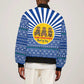 Central African Republic Christmas Sleeve Zip Bomber Jacket Drumming Beat of Joy Tribal Pattern and Snowflakes - African Pride