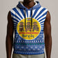 Central African Republic Christmas Sleeveless Hoodie Drumming Beat of Joy Tribal Pattern and Snowflakes - African Pride