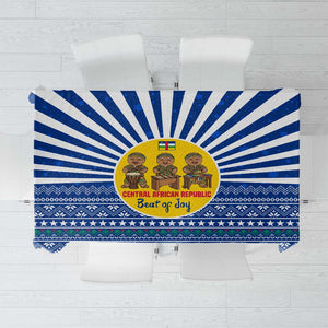 Central African Republic Christmas Tablecloth Drumming Beat of Joy Tribal Pattern and Snowflakes - African Pride
