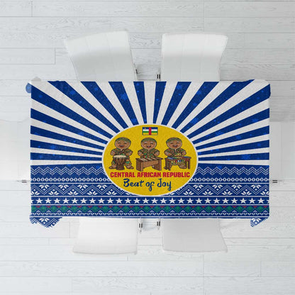 Central African Republic Christmas Tablecloth Drumming Beat of Joy Tribal Pattern and Snowflakes - African Pride