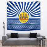 Central African Republic Christmas Tapestry Drumming Beat of Joy Tribal Pattern and Snowflakes - African Pride