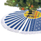 Central African Republic Christmas Tree Skirt Drumming Beat of Joy Tribal Pattern and Snowflakes - African Pride