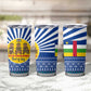Central African Republic Christmas Tumbler Cup Drumming Beat of Joy Tribal Pattern and Snowflakes - African Pride