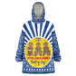 Central African Republic Christmas Wearable Blanket Hoodie Drumming Beat of Joy Tribal Pattern and Snowflakes - African Pride