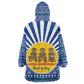 Central African Republic Christmas Wearable Blanket Hoodie Drumming Beat of Joy Tribal Pattern and Snowflakes - African Pride