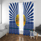 Central African Republic Christmas Window Curtain Drumming Beat of Joy Tribal Pattern and Snowflakes - African Pride