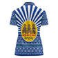 Central African Republic Christmas Women Polo Shirt Drumming Beat of Joy Tribal Pattern and Snowflakes - African Pride