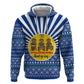 Central African Republic Christmas Zip Hoodie Drumming Beat of Joy Tribal Pattern and Snowflakes - African Pride