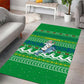 Comoros Christmas Area Rug Santa Riding Dolphin Ocean Waves Crescent Moon - African Pride