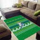 Comoros Christmas Area Rug Santa Riding Dolphin Ocean Waves Crescent Moon - African Pride