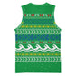Comoros Christmas Basketball Jersey Santa Riding Dolphin Ocean Waves Crescent Moon - African Pride
