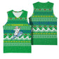 Comoros Christmas Basketball Jersey Santa Riding Dolphin Ocean Waves Crescent Moon - African Pride
