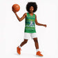 Comoros Christmas Basketball Jersey Santa Riding Dolphin Ocean Waves Crescent Moon - African Pride