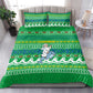 Comoros Christmas Bedding Set Santa Riding Dolphin Ocean Waves Crescent Moon - African Pride