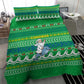 Comoros Christmas Bedding Set Santa Riding Dolphin Ocean Waves Crescent Moon - African Pride