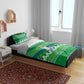 Comoros Christmas Bedding Set Santa Riding Dolphin Ocean Waves Crescent Moon - African Pride