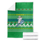 Comoros Christmas Blanket Santa Riding Dolphin Ocean Waves Crescent Moon - African Pride