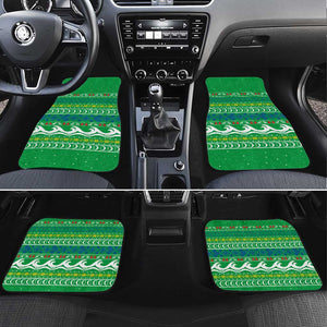 Comoros Christmas Car Mats Santa Riding Dolphin Ocean Waves Crescent Moon - African Pride
