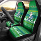Comoros Christmas Car Seat Cover Santa Riding Dolphin Ocean Waves Crescent Moon - African Pride
