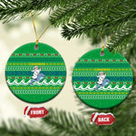 Comoros Christmas Ceramic Ornament Santa Riding Dolphin Ocean Waves Crescent Moon - African Pride