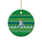 Comoros Christmas Ceramic Ornament Santa Riding Dolphin Ocean Waves Crescent Moon - African Pride