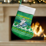 Comoros Christmas Stocking Santa Riding Dolphin Ocean Waves Crescent Moon - African Pride