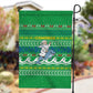 Comoros Christmas Garden Flag Santa Riding Dolphin Ocean Waves Crescent Moon - African Pride