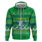 Comoros Christmas Hoodie Santa Riding Dolphin Ocean Waves Crescent Moon - African Pride
