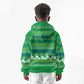Comoros Christmas Kid Hoodie Santa Riding Dolphin Ocean Waves Crescent Moon - African Pride